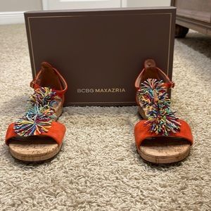 BCBG MAXAZRIA Delfina Goat leather sandal/size 7